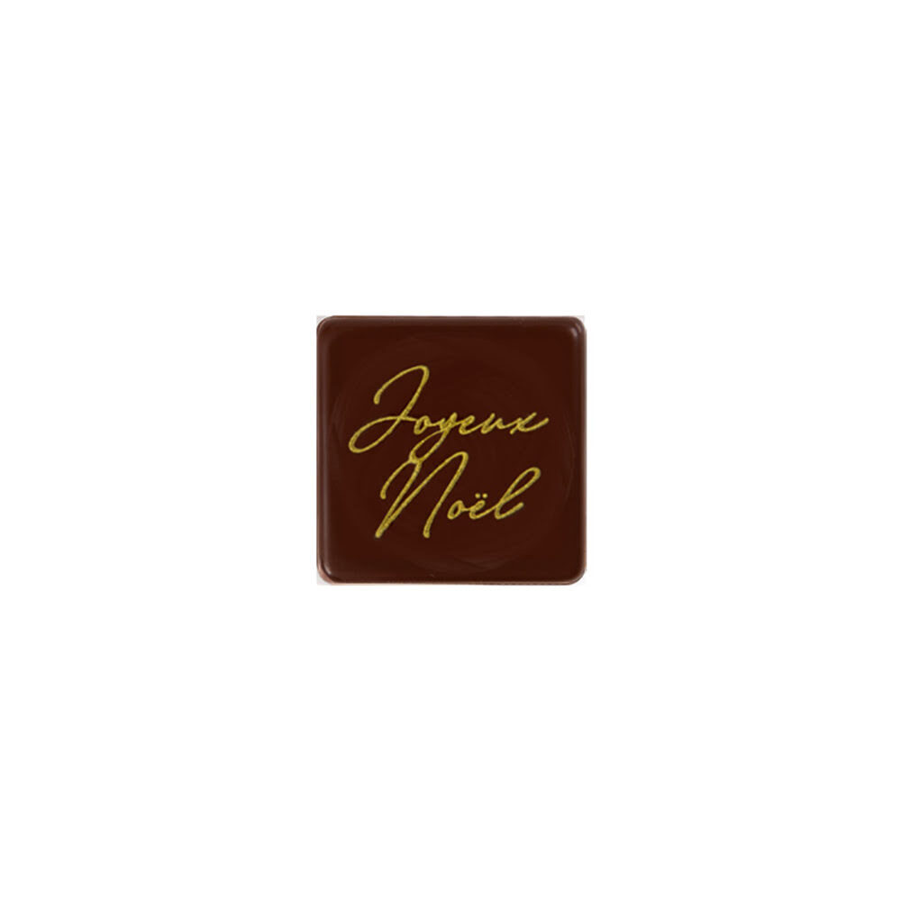 X175PC PLAQUETTE JOYEUX NOEL 3X3CM CHOCOLAT 15146