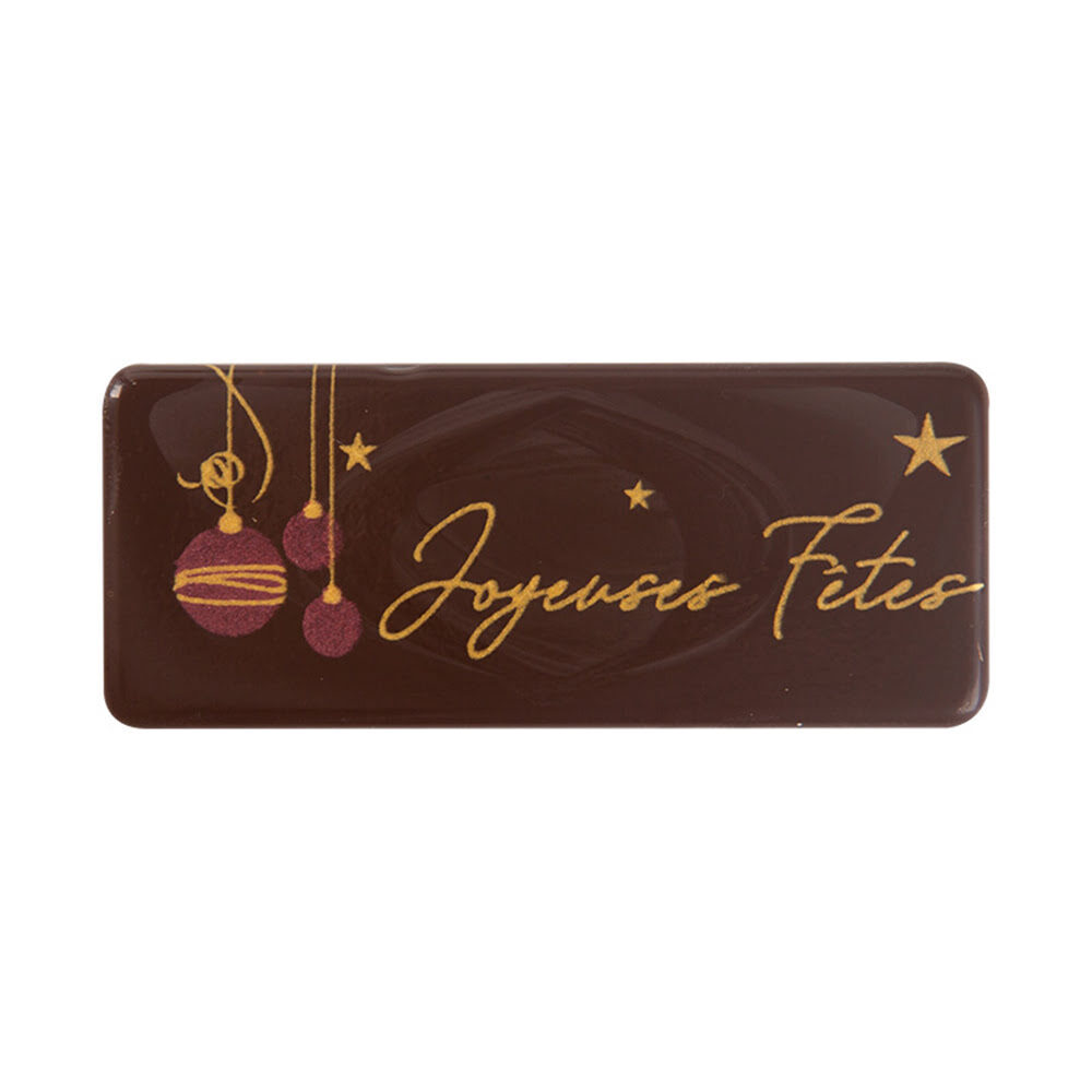 X100PC PLAQUE JOYEUSES FETES LAIT BOULE NOEL 5,5X2,6 15189