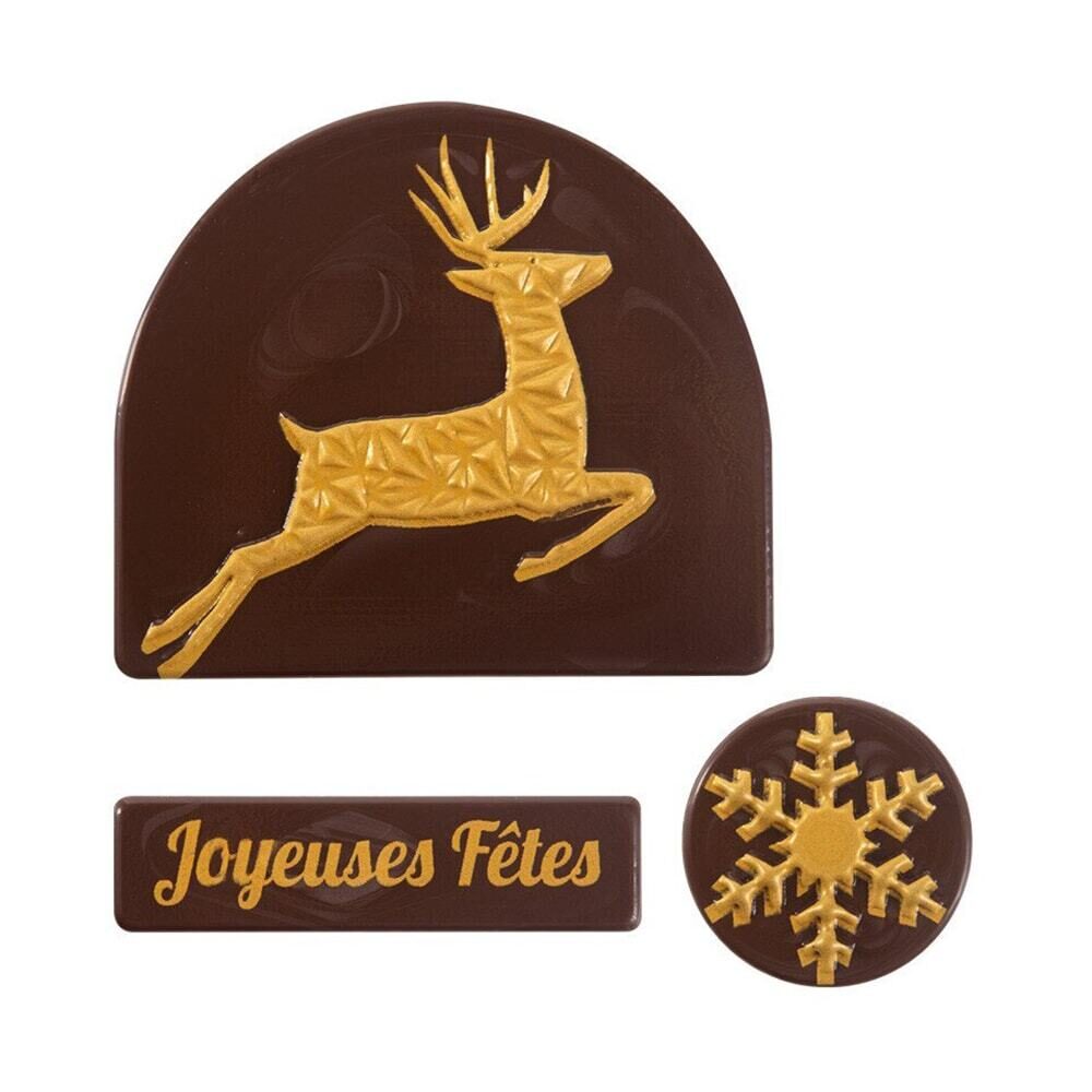 X16SETS CAKE AND REIND./JOYEUSES FETES/CRYST FOND CHOC 15225