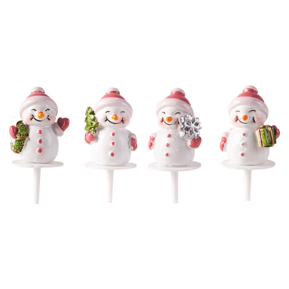 X64PC ASSORTIMENT BONHOMME DE NEIGE ROSE 4CM PLASTIQUE 15263