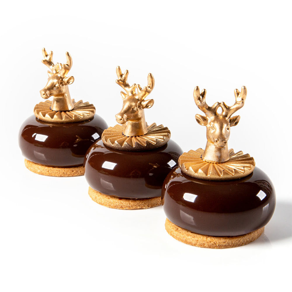 X24ST RENDIERHOOFD H.4,5CM GOUD PLASTIEK 15392