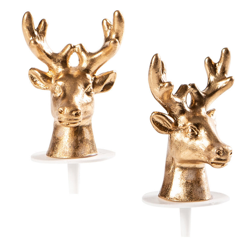 X24ST RENDIERHOOFD H.4,5CM GOUD PLASTIEK 15392