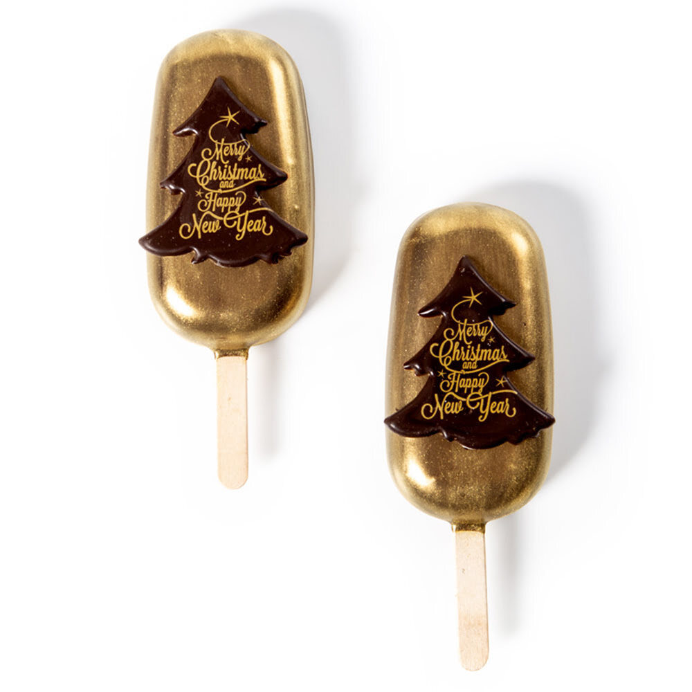 X60PC CHRISTMAS TREE MERRY CHRISTMAS L5,5X4,5CM CHOC.15406