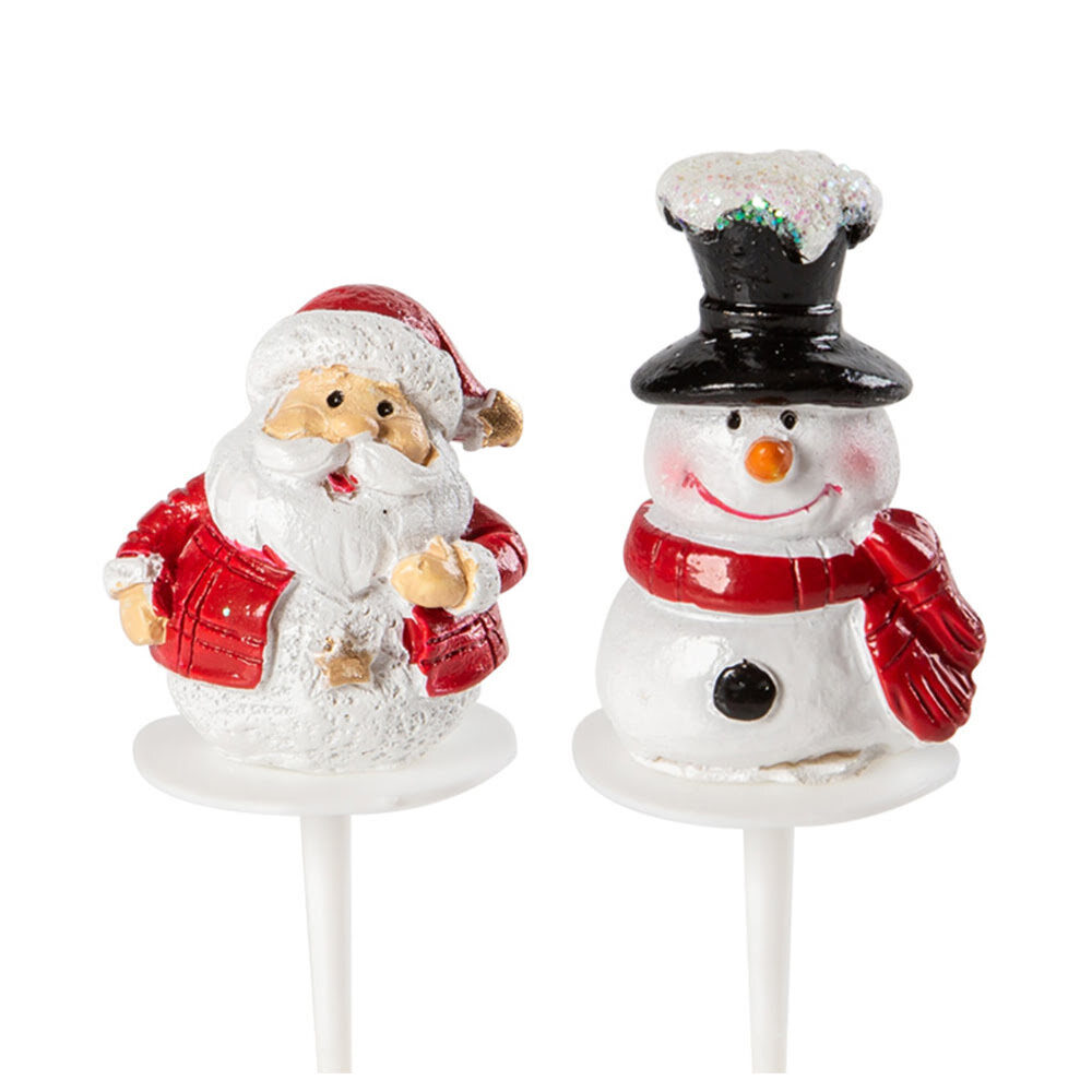 X64PC ASSORTMENT SNOWMAN / SANTA CLAUS H.4CM PLASTIC 15411