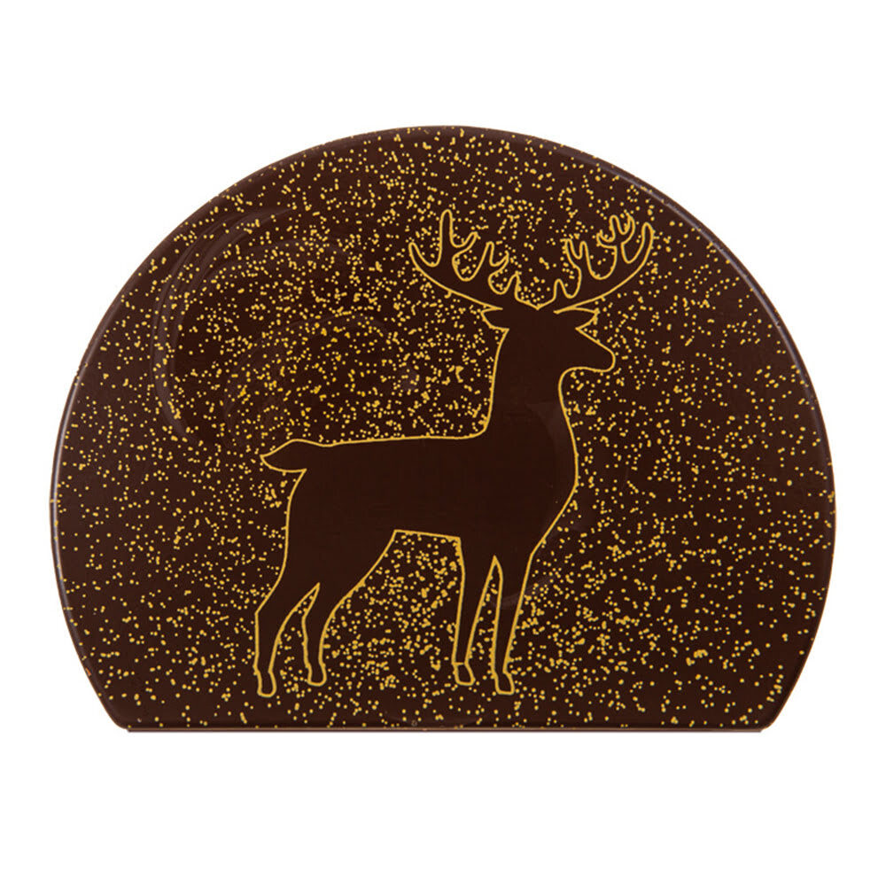 X40PC CAKE END ROUND DEER/SPARKLINGS L.10 X 8CM CHOC. 15449