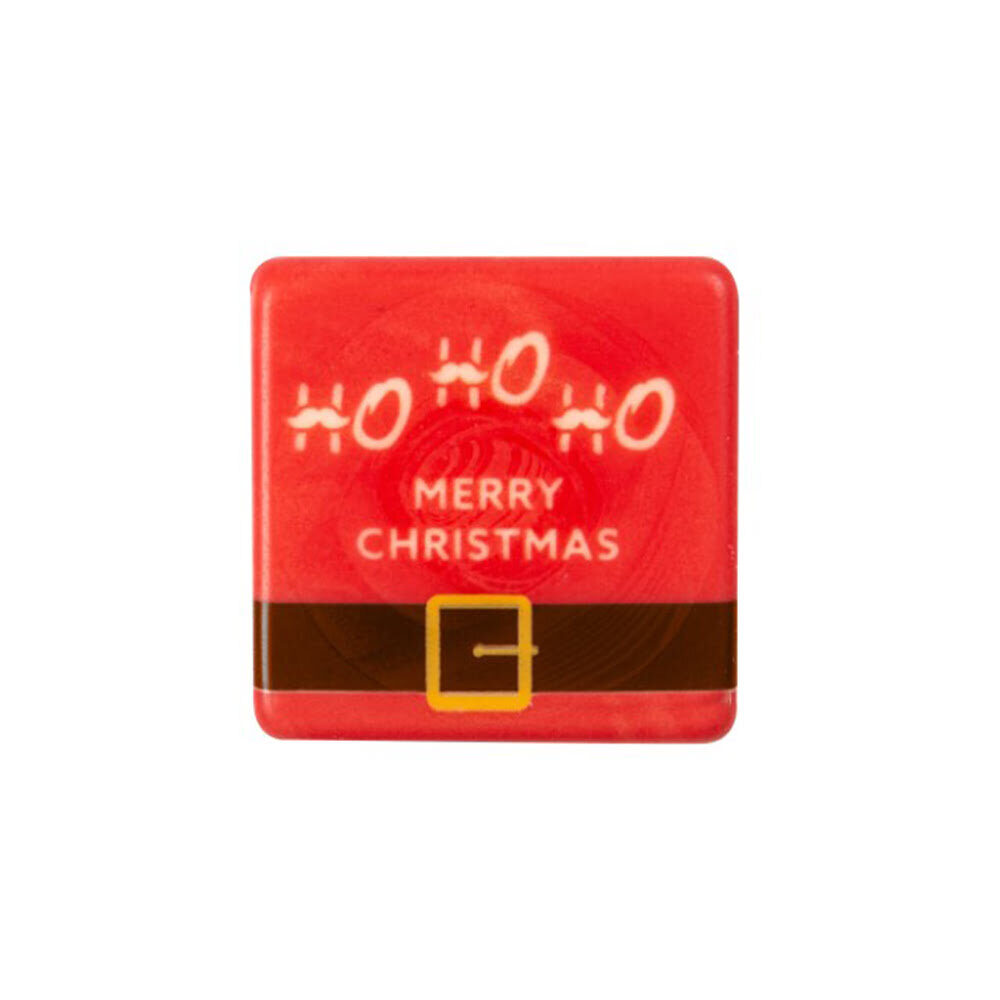 X120PC PLATE RED HO HO HO MERRY CHRISTMAS 3,8X3,8CM CHOC.