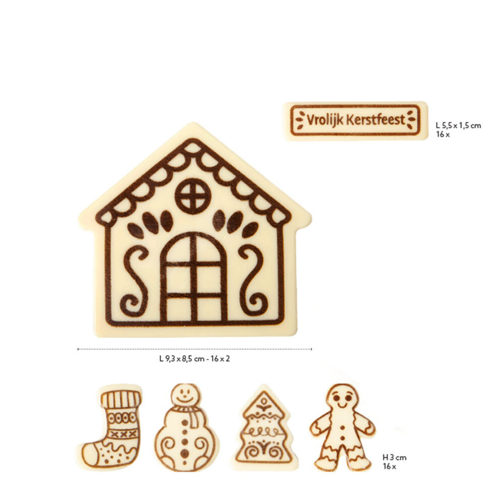 X16SETS BUCHE WHITE HOUSE VROLIJK KERSTFEEST CHOCOLATE 15485