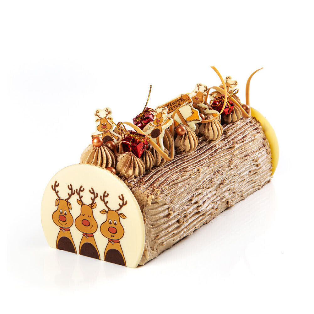 X40PC EMBOUT BUCHE 3 RENNES L.10 X 8CM CHOCOLAT 15555
