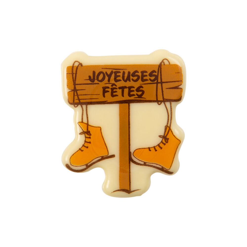 X100ST PL. JOYEUSES FETES IJSSCHAATS L.4,4X3,7CM CHOC.15558
