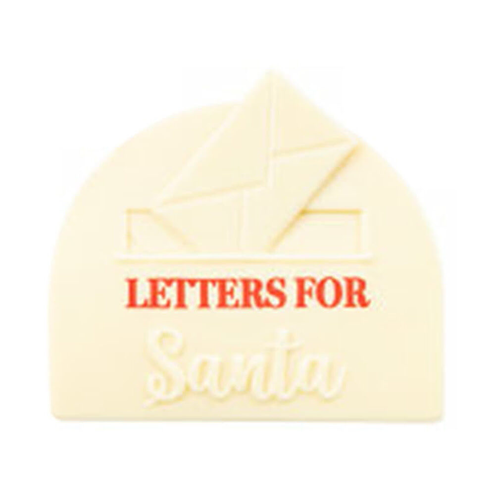 X30PC CAKE END LETTERS FOR SANTA WHITE L.8X7CM CHOC 15596