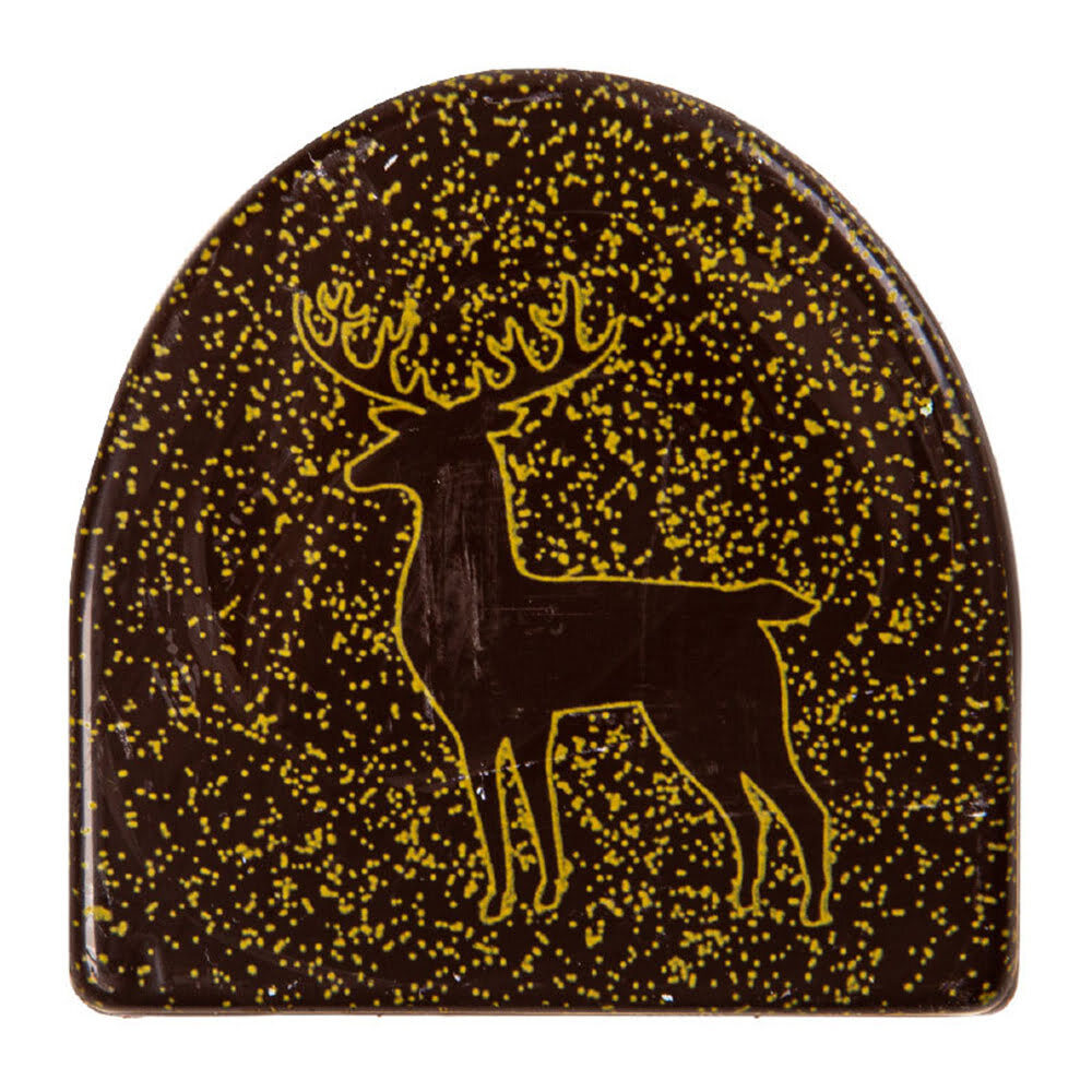 X75PC MINI EMBOUT BUCHE ROND CERF/PAILLETTES D.5CM CHO 15637