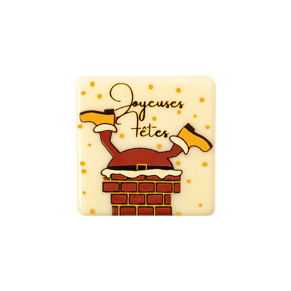 X120ST PL. JOYEUSES FETES SCHOORSTEEN 3,8 X 3,8CM CHOC.15725