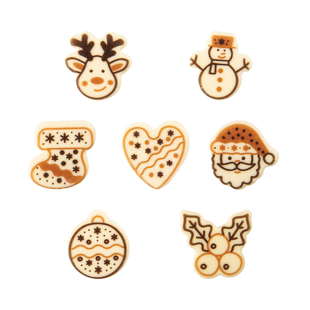X140PC ASSORTMENT CHRISTMAS FIGURES D.3,5CM CHOCOLATE 15726