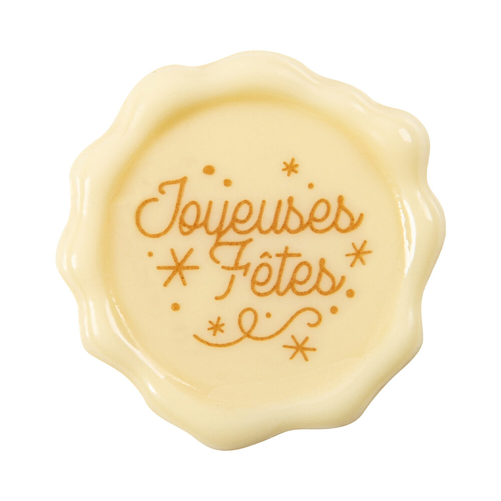 X120PC TAMPON JOYEUSES FETES D.3,8CM CHOCOLAT BLANC 15813