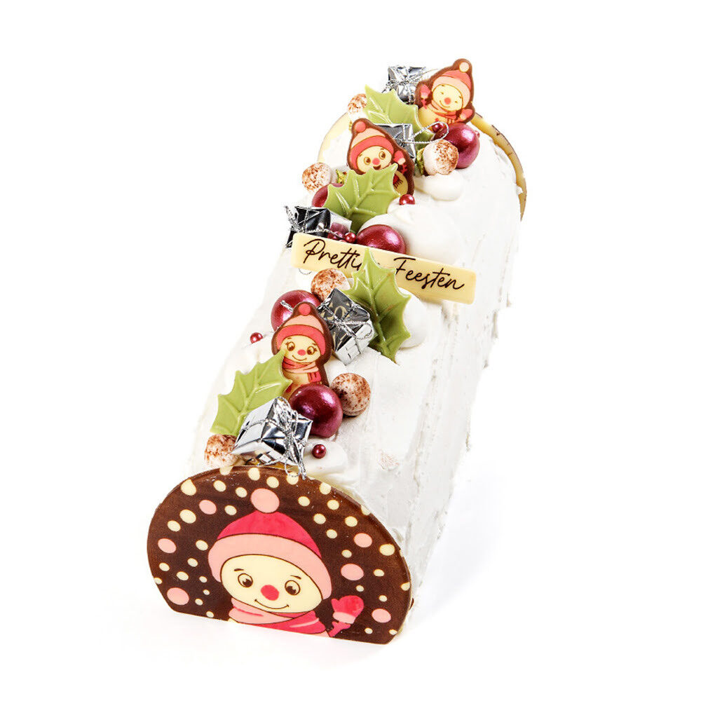 X40PC CAKE END PINK SNOWMAN L.10 X 8CM CHOCOLATE