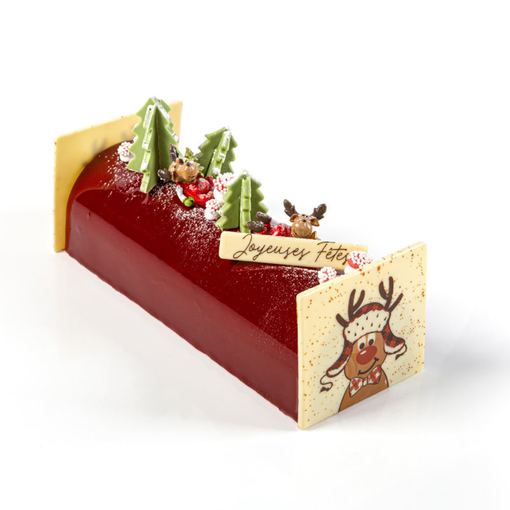 X120PC PLATE JOYEUSES FETES L.8 X 1,5CM WHITE CHOC.15842