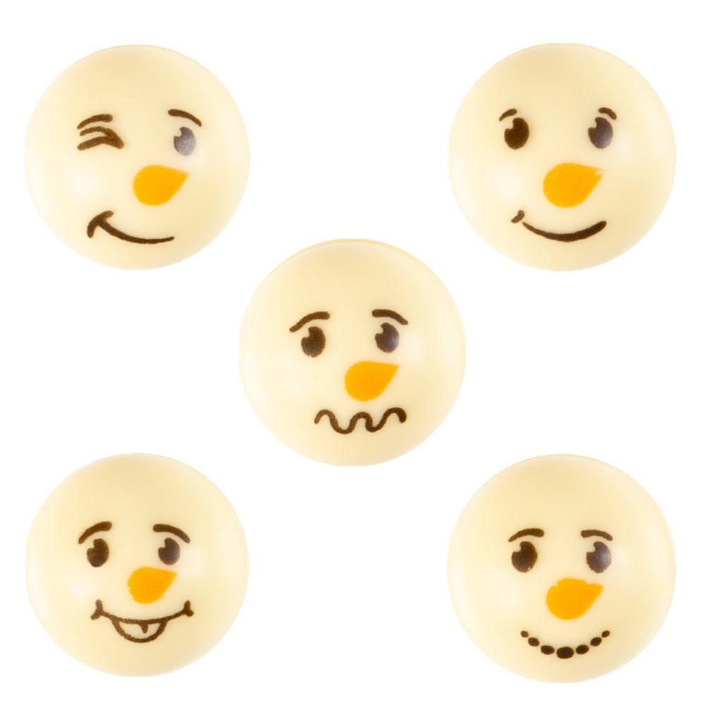 X96PC ASS. TETE BONHOMME DE NEIGE D2,8CM 3D CHOC.BLANC 15845