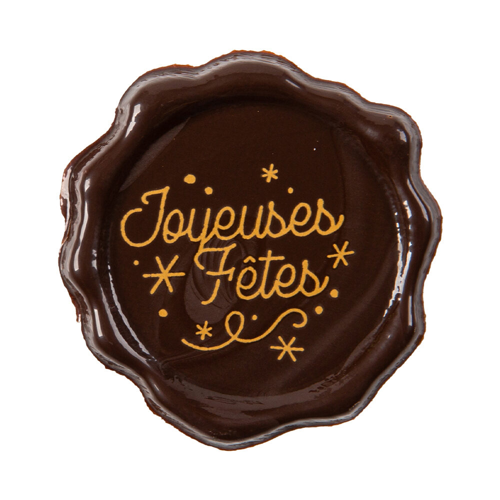 X120ST STEMPEL JOYEUSES FETES D.3,8CM CHOCOLADE 15853