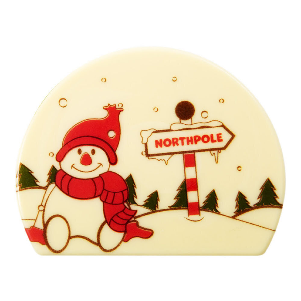 X40PC EMB. BUCHE BONHOMME DE NEIGE/NORTHPOLE 10X8CM CHOC BL.