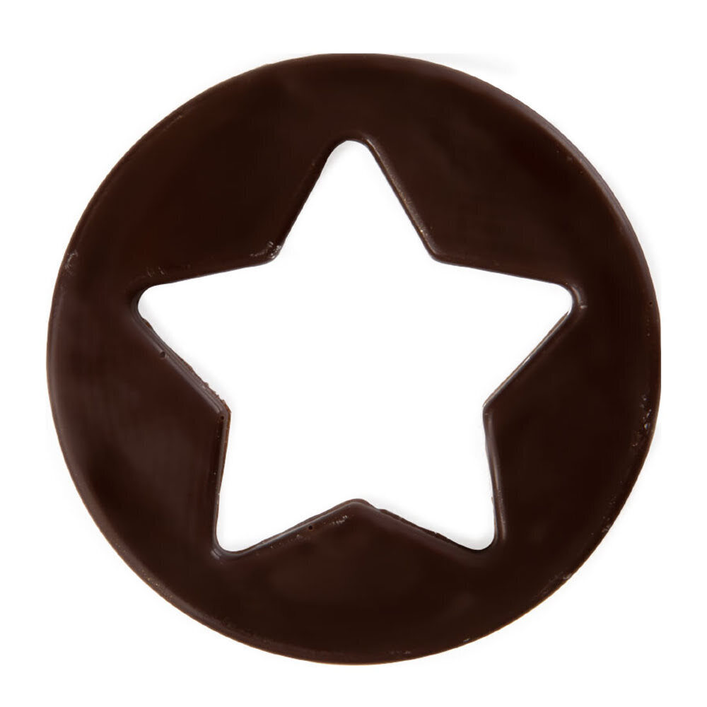 X10PC DISC WITH BIG STAR D.12CM CHOCOLATE 15960