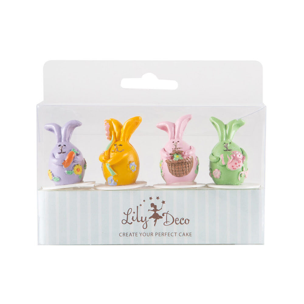 X24ST SETJES 4ST HAASJES PLASTIEK H.4CM LILY DECO 22095