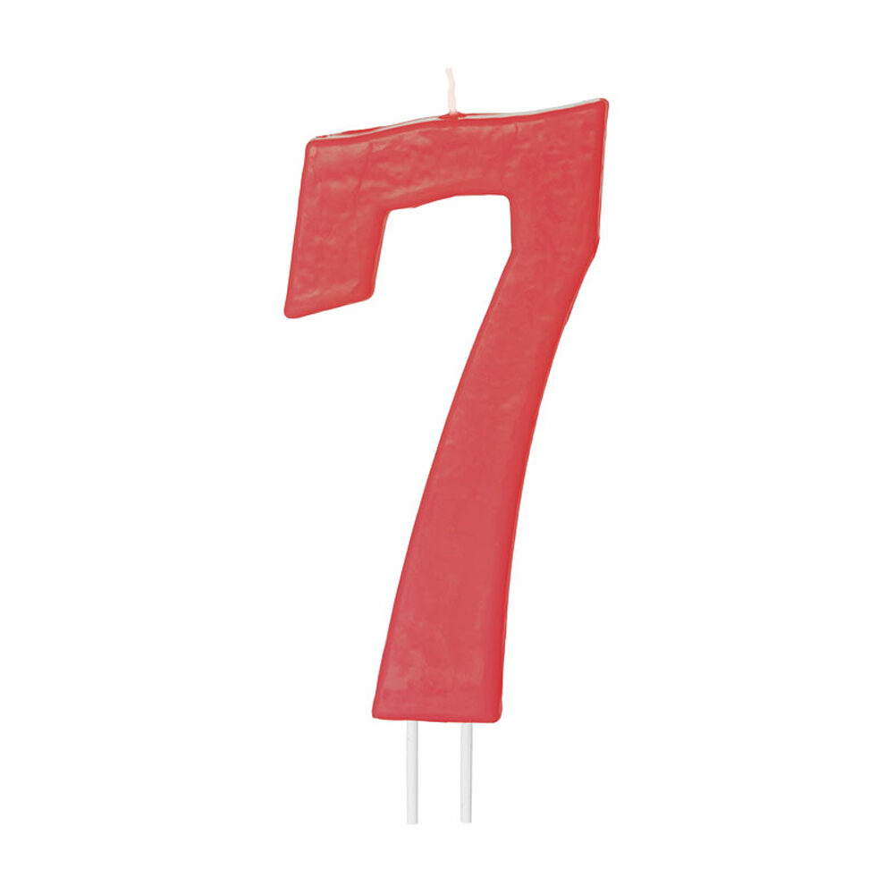 X6ST XL CIJFERKAARSEN ROOD NUMMER 7 H12CM KAARS 23317