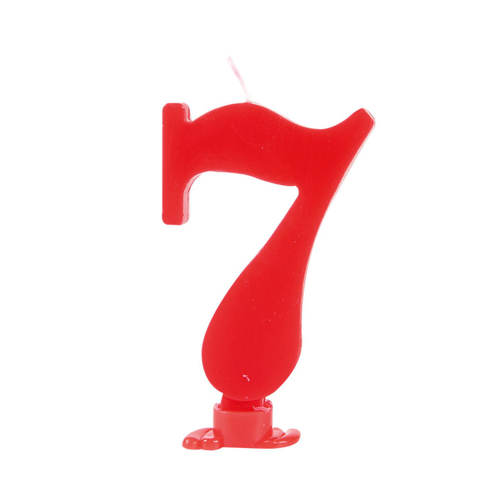 X12ST CIJFERKAARSEN ROOD NR7 H7,5CM KAARS 23367