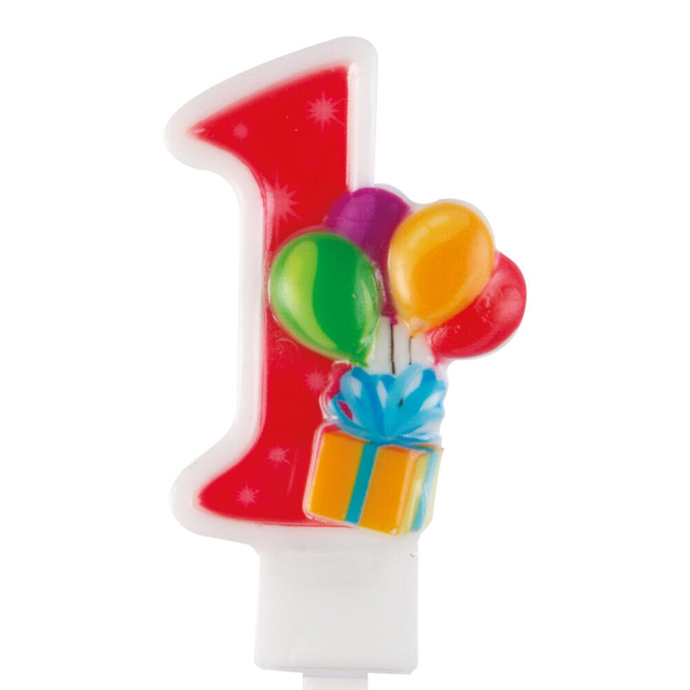 X12ST CIJFERKAARSEN BALLON NR 1 H7,5CM 23831