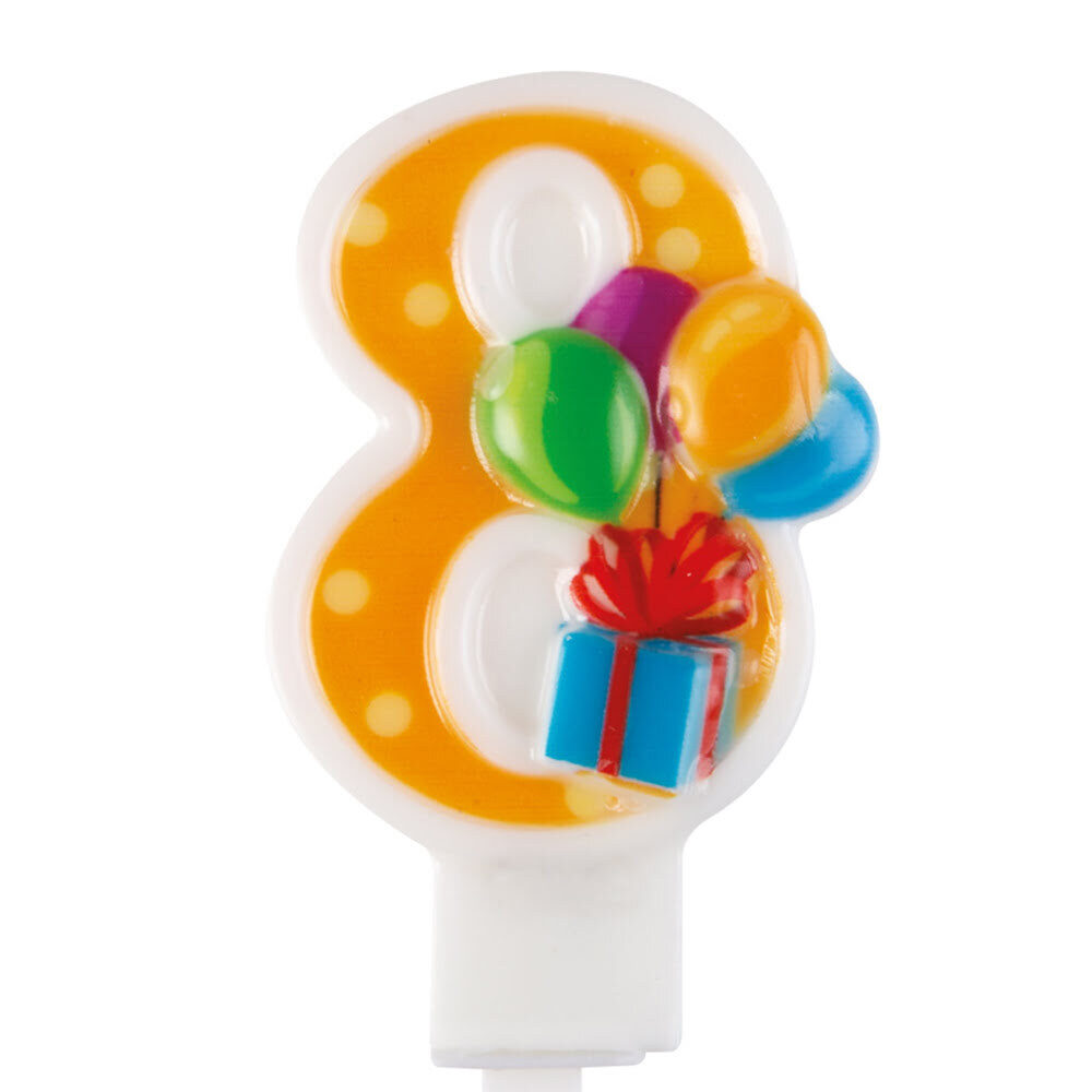 X12ST CIJFERKAARSEN BALLON NR 8 H.7,5CM 23838