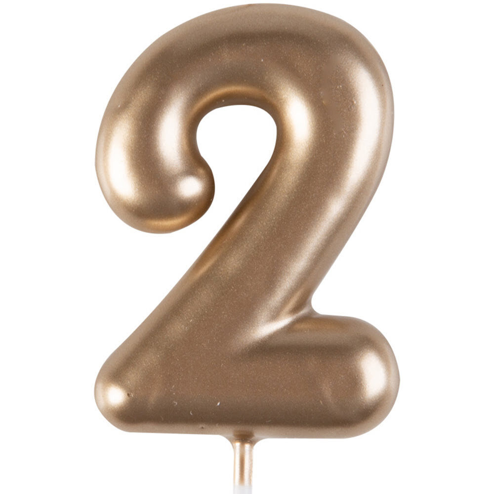X12ST BLISTER KAARS GOUD NR 2 H4CM LILY DECO 23842