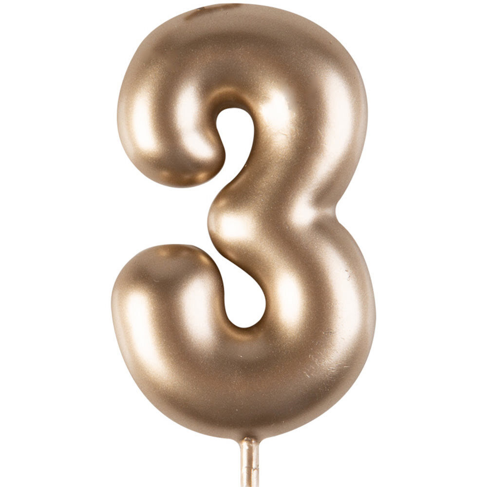 X12ST BLISTER KAARS GOUD NR 3 H4CM LILY DECO 23843