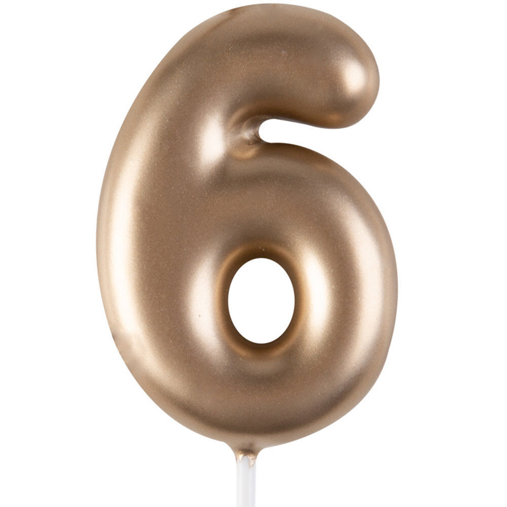 X12ST BLISTER KAARS GOUD NR 6 H4CM LILY DECO 23846