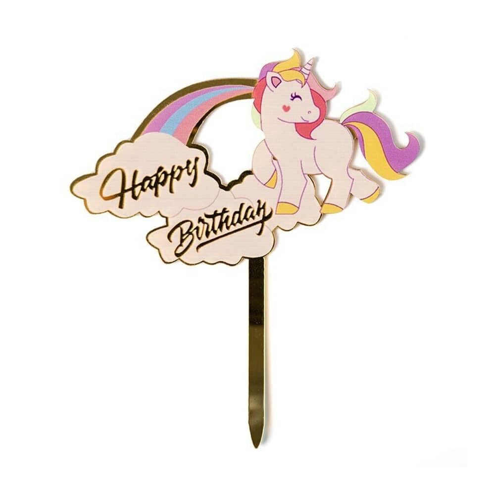 X6ST HAPPY BIRTHDAY UNICORN OP PIN L.13X8CM PLASTIEK 24002