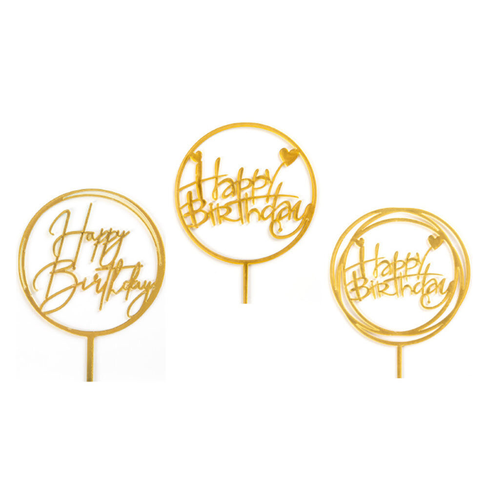 X12ST HAPPY BIRTHDAY GOUD OP PIN PLASTIEK 24390