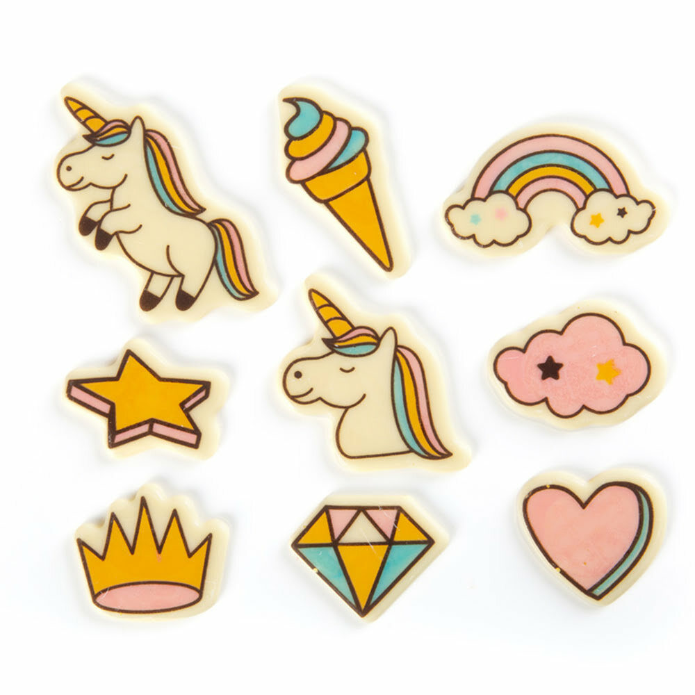 X90ST EENHOORN FIGUREN 7,2 X 3,6CM CHOCOLADE 24723