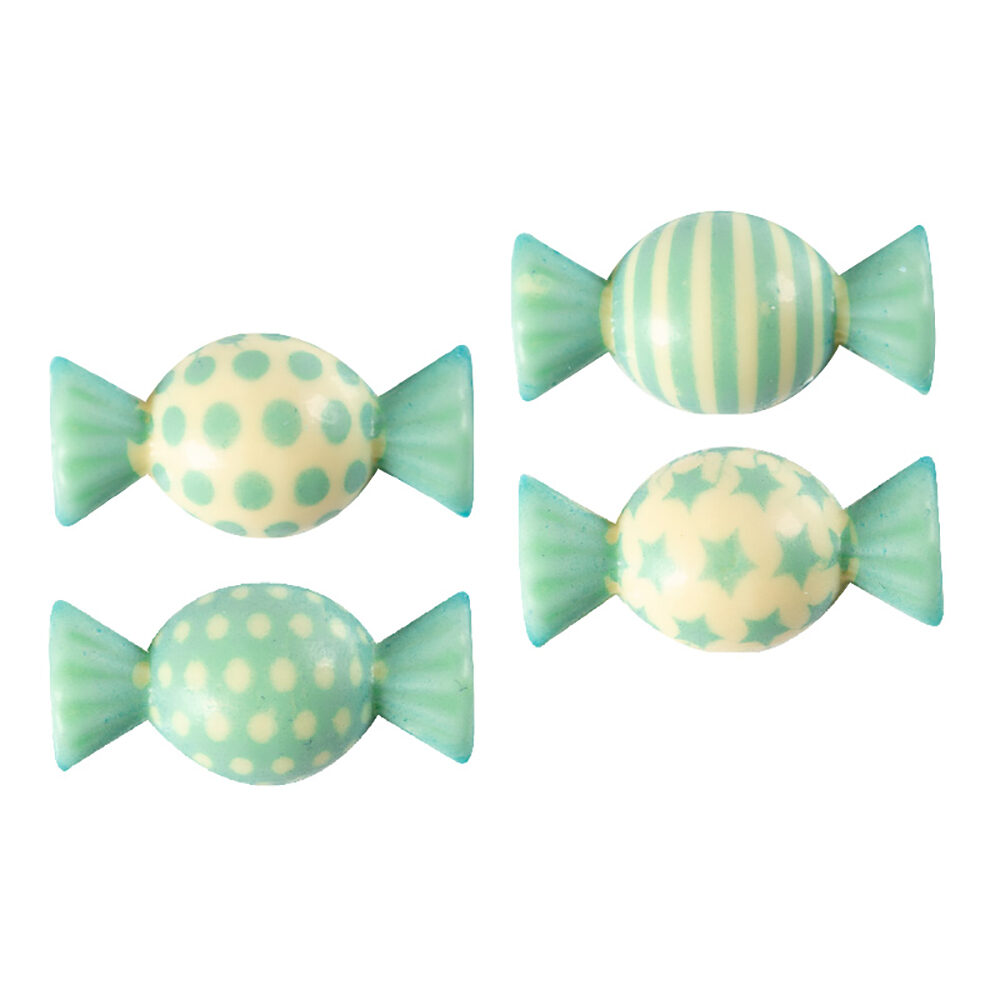 X100PC CANDY 2D BLUE L.4 X 1,5CM CHOCOLATE 26005