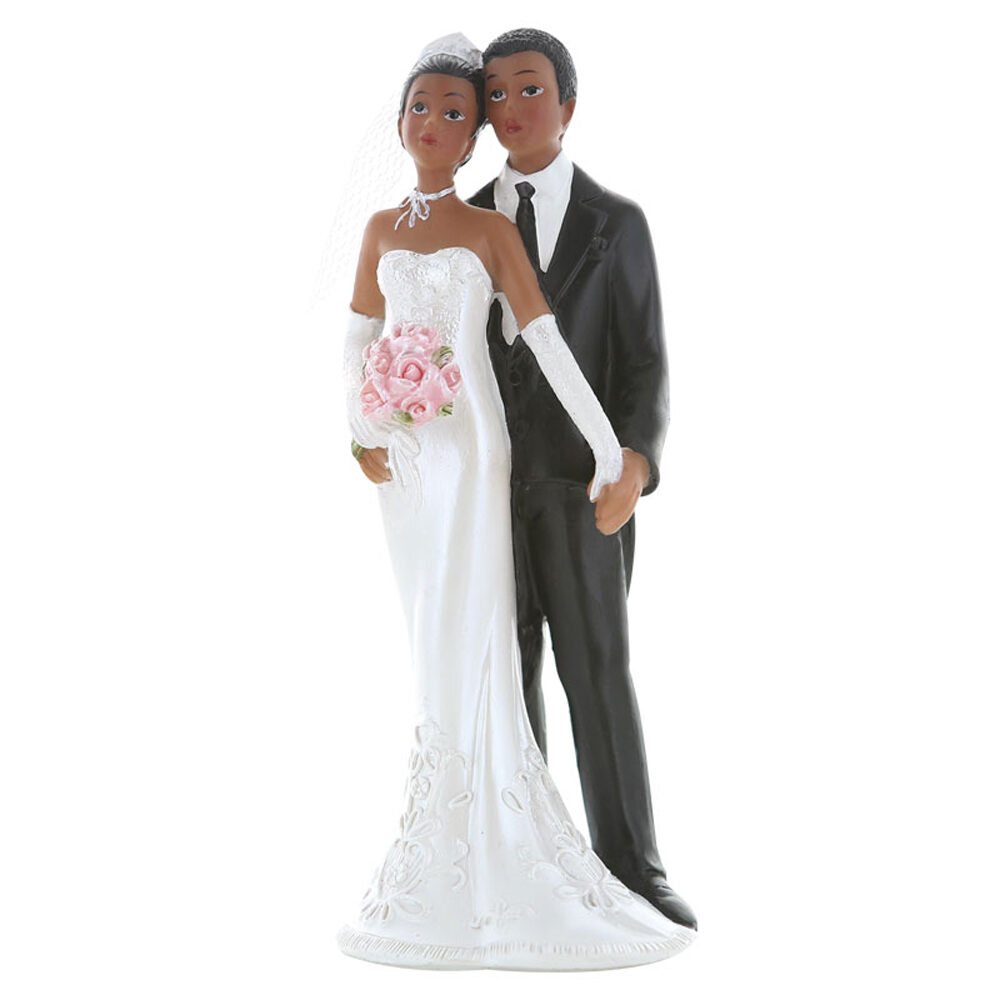 BRIDE AND GROOM BLACK 13CM