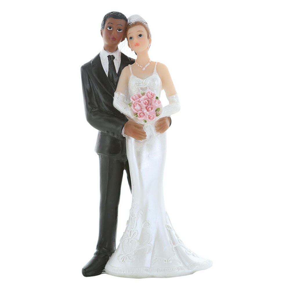 X2PC COUPLE WHITE BRIDE _ BROWN GROOM H16CM RES