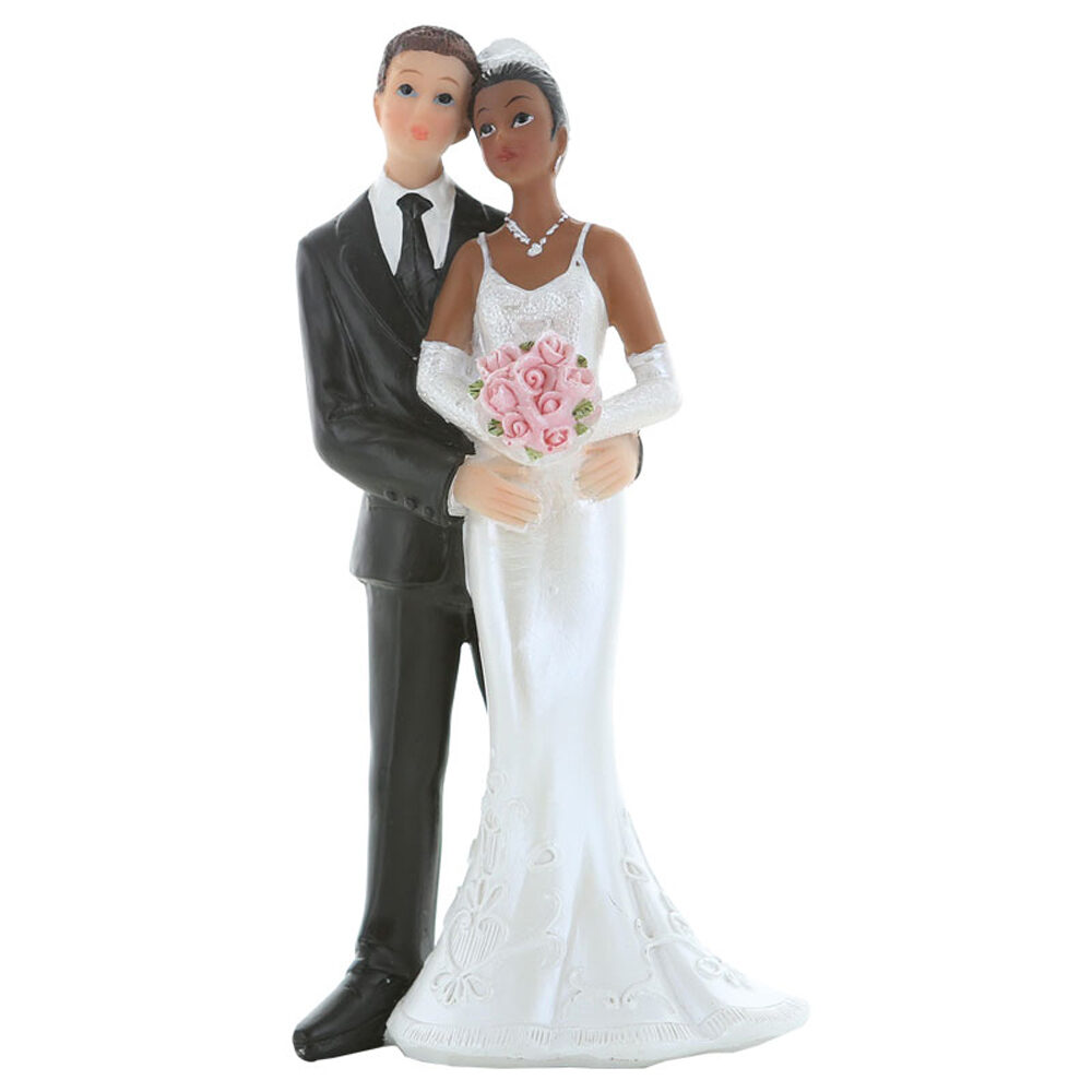 C/2PC BRIDE AND GROOM BLACK-WHITE 13CM 33110