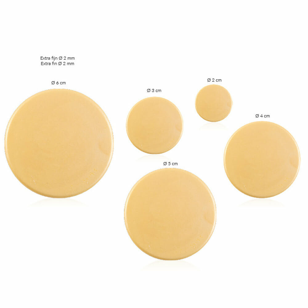 X15SETS ASSORT. ROUNDS PERLY YELLOW D2-3-4-5-6CM CHOC 34351