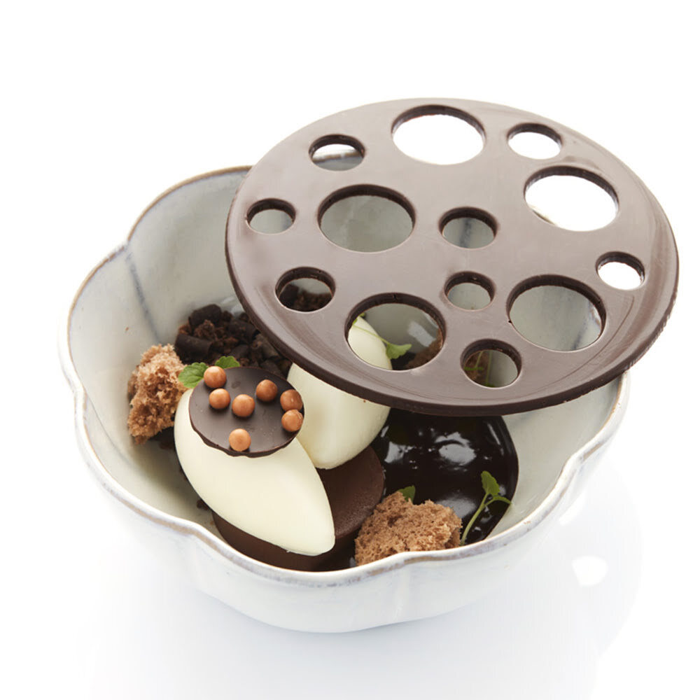 X10PC EMPTY ROUND BIG D.12CM DARK CHOCOLATE 34361