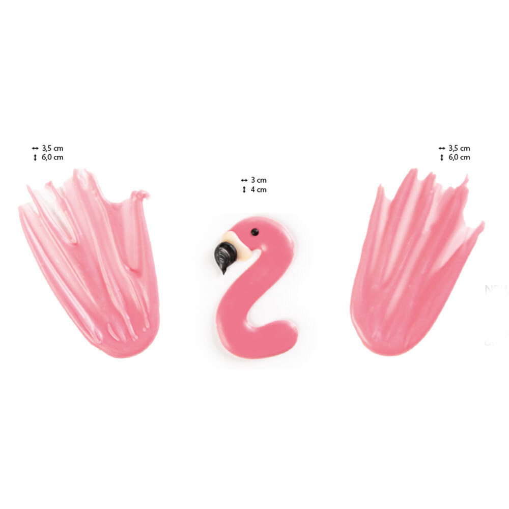 X24PC FLAMINGO HEAD 3X4CM / WINGS 3,5X6CM CHOCOLATE 34370