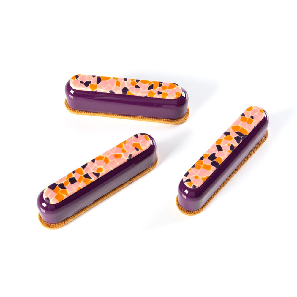 X70PC STICK MOZAIEK PINK/ORANGE 12 X 2CM CHOCOLATE 34461