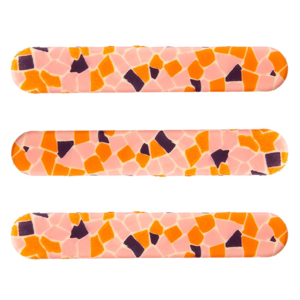X70PC STICK MOZAIEK PINK/ORANGE 12 X 2CM CHOCOLATE 34461