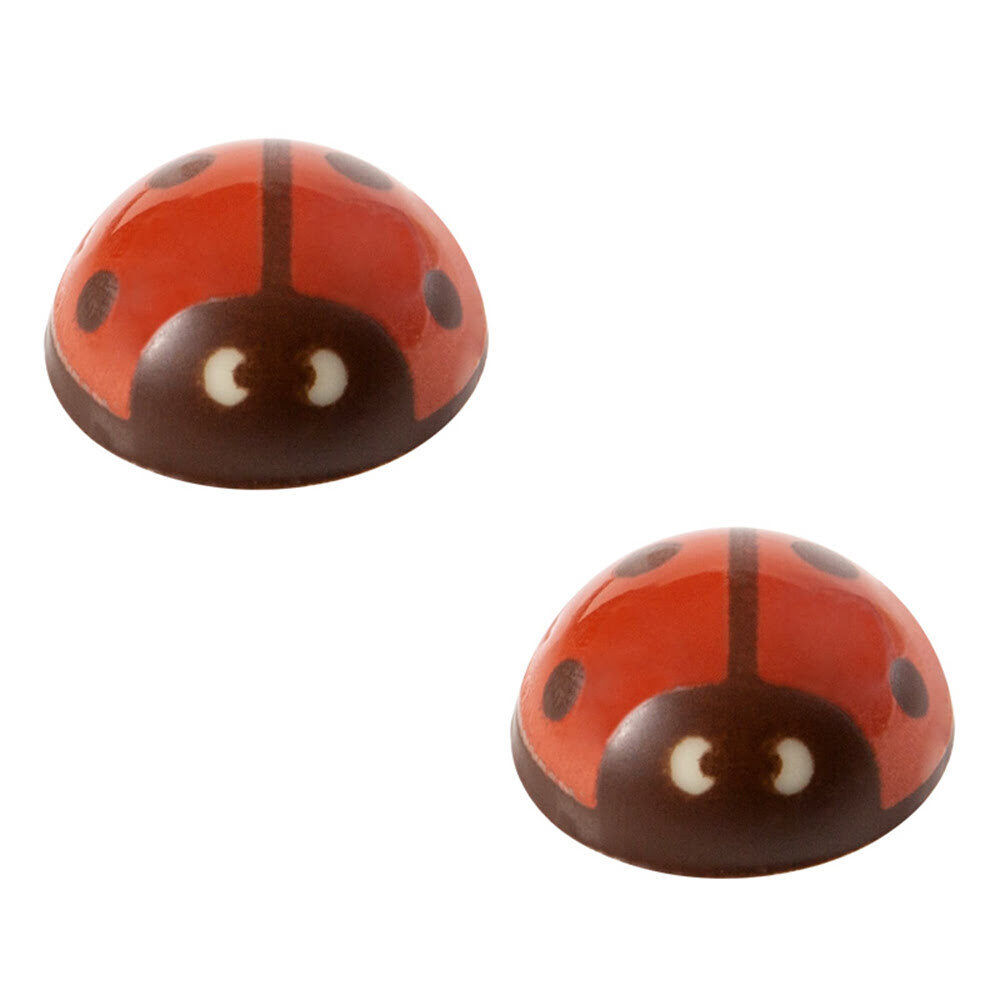 X162PC COCCINELLE ROUGE D2,2CM CHOCOLAT 34802