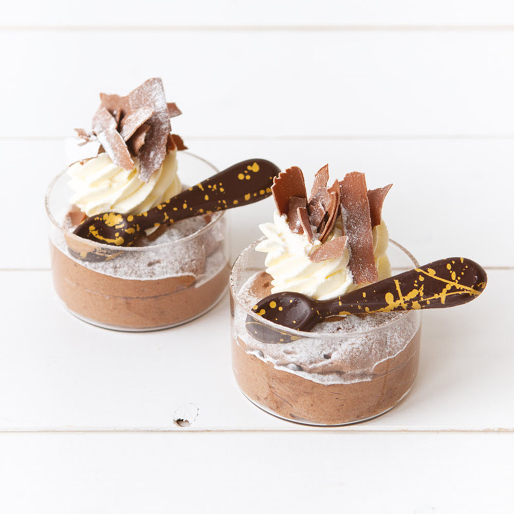 X40PC SPOON GOLDEN SPOTS L9,5X2CM CHOCOLATE 34807