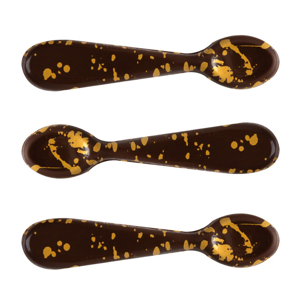 X40PC SPOON GOLDEN SPOTS L9,5X2CM CHOCOLATE 34807