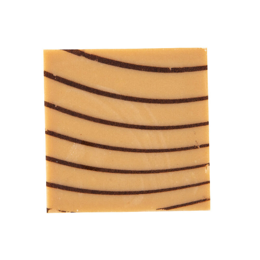 X220PC PLATE CARAMEL WITH LINES 3X3CM CHOCOLATE 35008