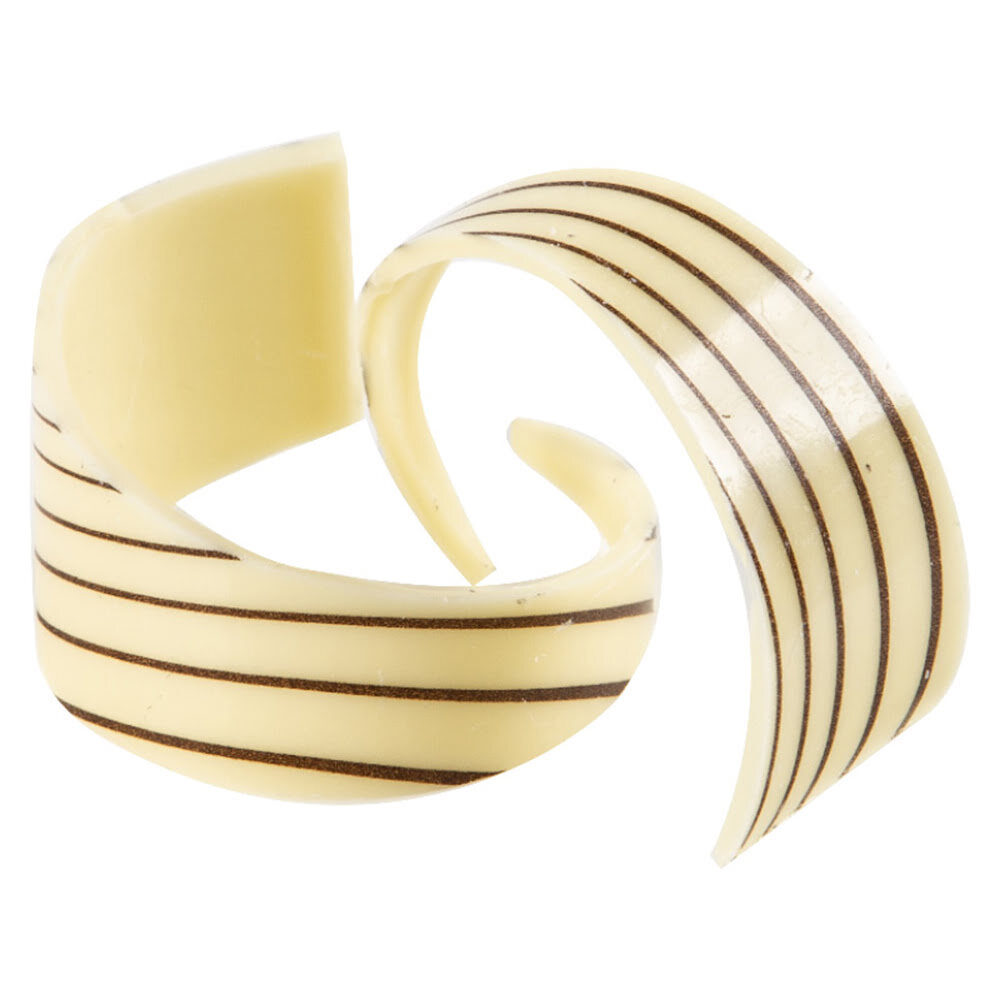 X72PC BOUCLE BLANC AVEC LIGNES L.4CM CHOCOLAT 35014