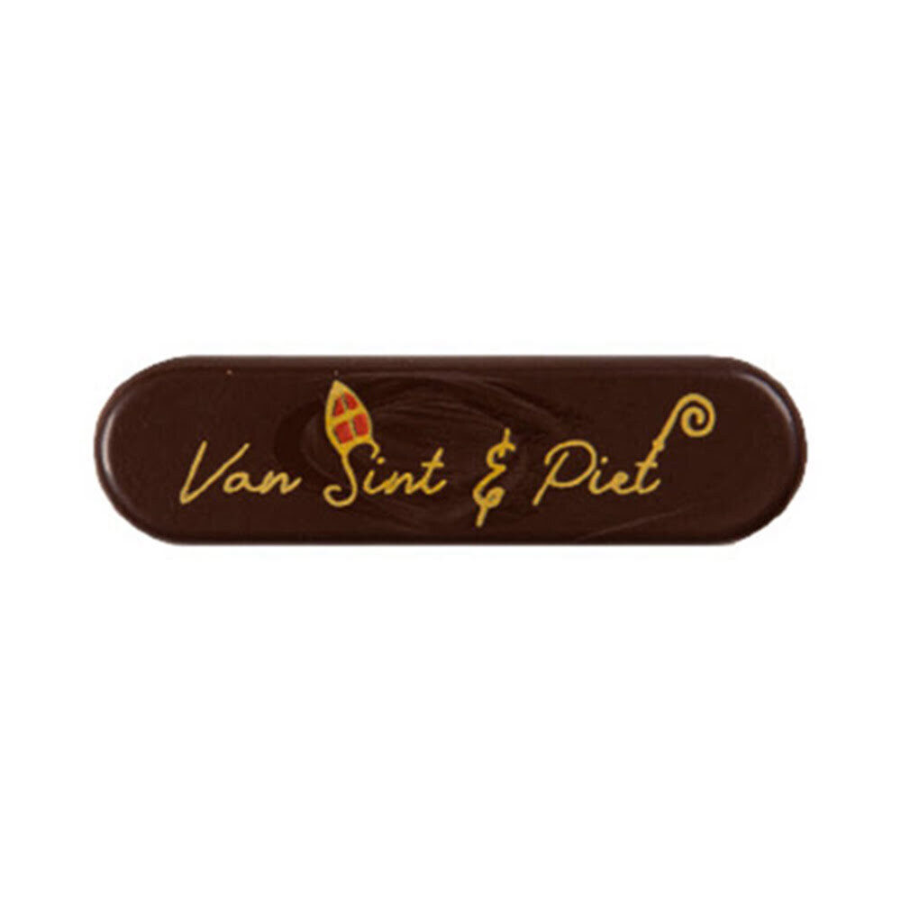X96ST PLAATJE VAN SINT EN PIET AFGEROND L.5X1,5CM CHOC 36733
